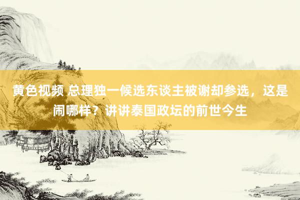 黄色视频 总理独一候选东谈主被谢却参选，这是闹哪样？讲讲泰国政坛的前世今生