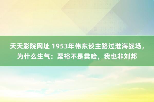 天天影院网址 1953年伟东谈主路过淮海战场，为什么生气：粟裕不是樊哙，我也非刘邦