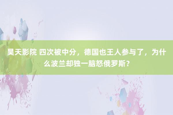 昊天影院 四次被中分，德国也王人参与了，为什么波兰却独一脑怒俄罗斯？