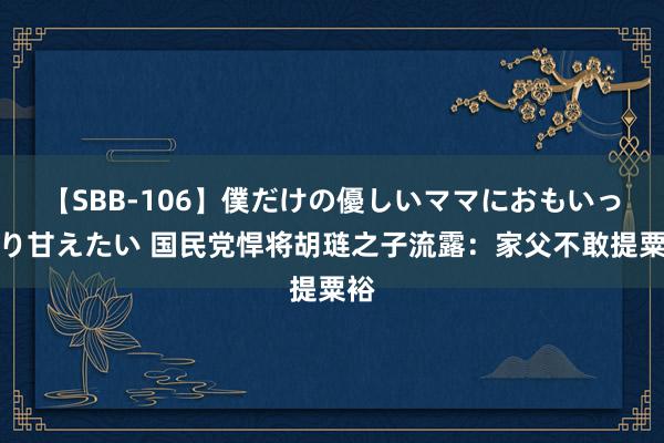 【SBB-106】僕だけの優しいママにおもいっきり甘えたい 国民党悍将胡琏之子流露：家父不敢提粟裕