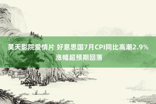 昊天影院爱情片 好意思国7月CPI同比高潮2.9% 涨幅超预期回落