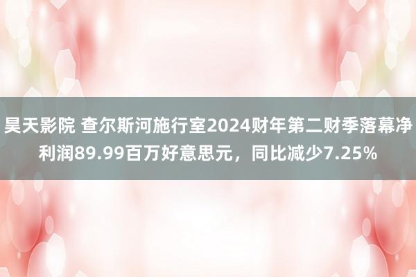 昊天影院 查尔斯河施行室2024财年第二财季落幕净利润89.99百万好意思元，同比减少7.25%