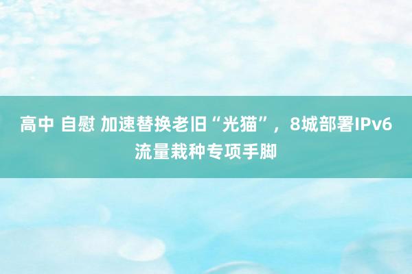 高中 自慰 加速替换老旧“光猫”，8城部署IPv6流量栽种专项手脚