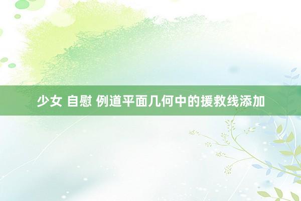 少女 自慰 例道平面几何中的援救线添加