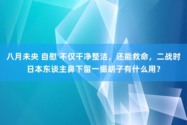 八月未央 自慰 不仅干净整洁，还能救命，二战时日本东谈主鼻下留一撮胡子有什么用？