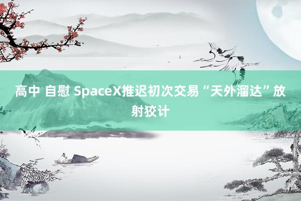 高中 自慰 SpaceX推迟初次交易“天外溜达”放射狡计